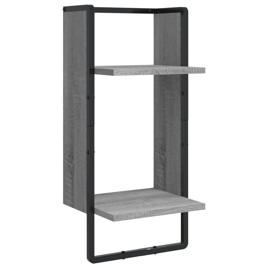 4 Piece Wall Shelf Set with Bars Grey Sonoma Engineered Wood