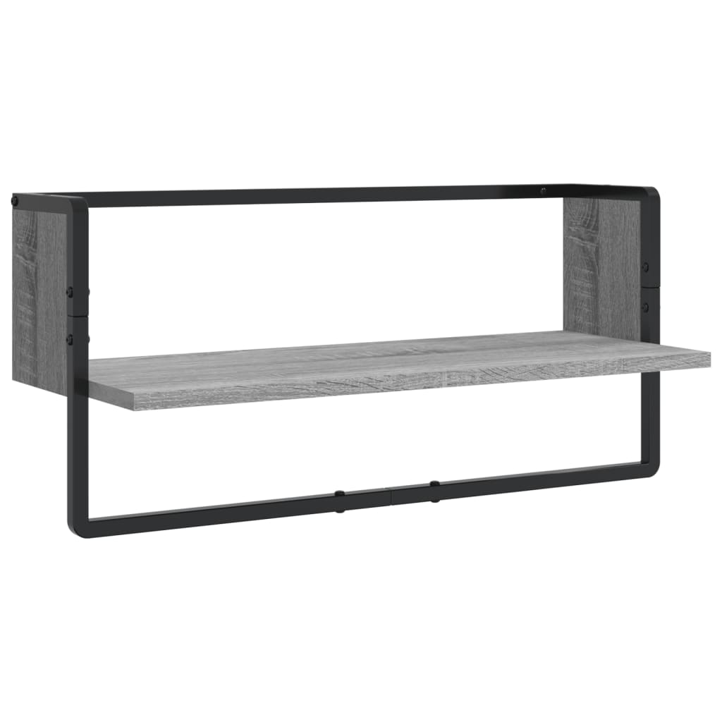 4 Piece Wall Shelf Set with Bars Grey Sonoma Engineered Wood