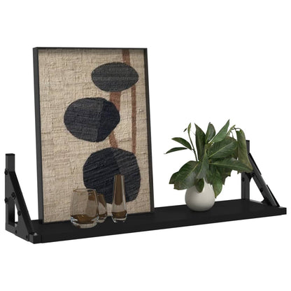 Wall Shelves 2 pcs Black 60x15x15.5 cm