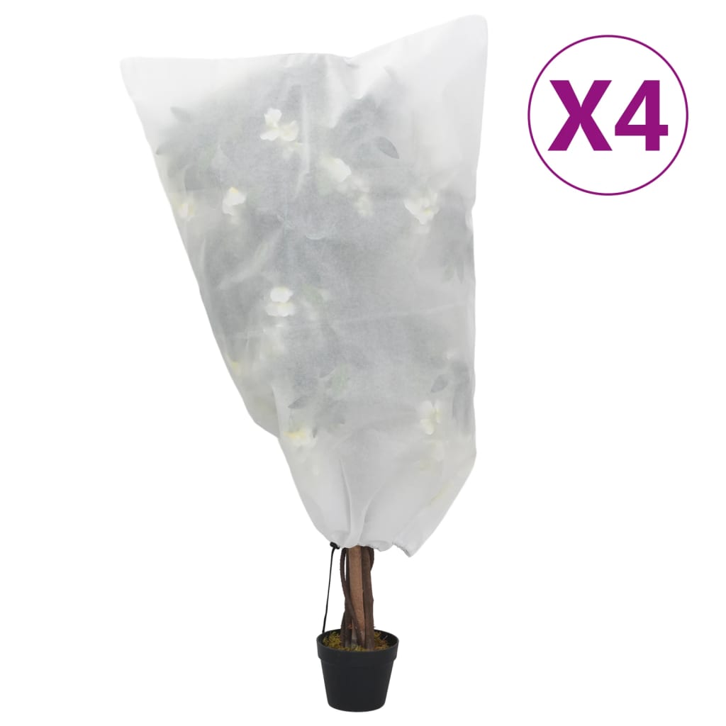 Plant Fleece Covers with Drawstring 4 pcs 70 g/m² 0.8x1 m