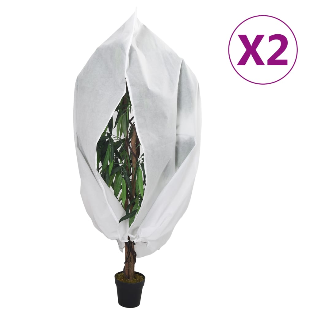 Plant Fleece Covers with Zip 2 pcs 70 g/m² 1.2x1.8 m