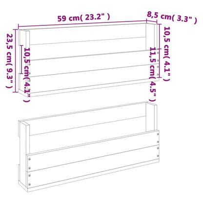 Wall-mounted Shoe Racks 2 pcs Wax Brown 59x8.5x23.5 cm Solid Wood Pine